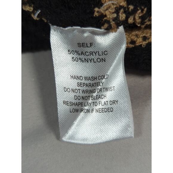 Promesa Striped Sweater S Black Tan Knit Crewneck Acrylic Nylon Pullover - Picture 3 of 11